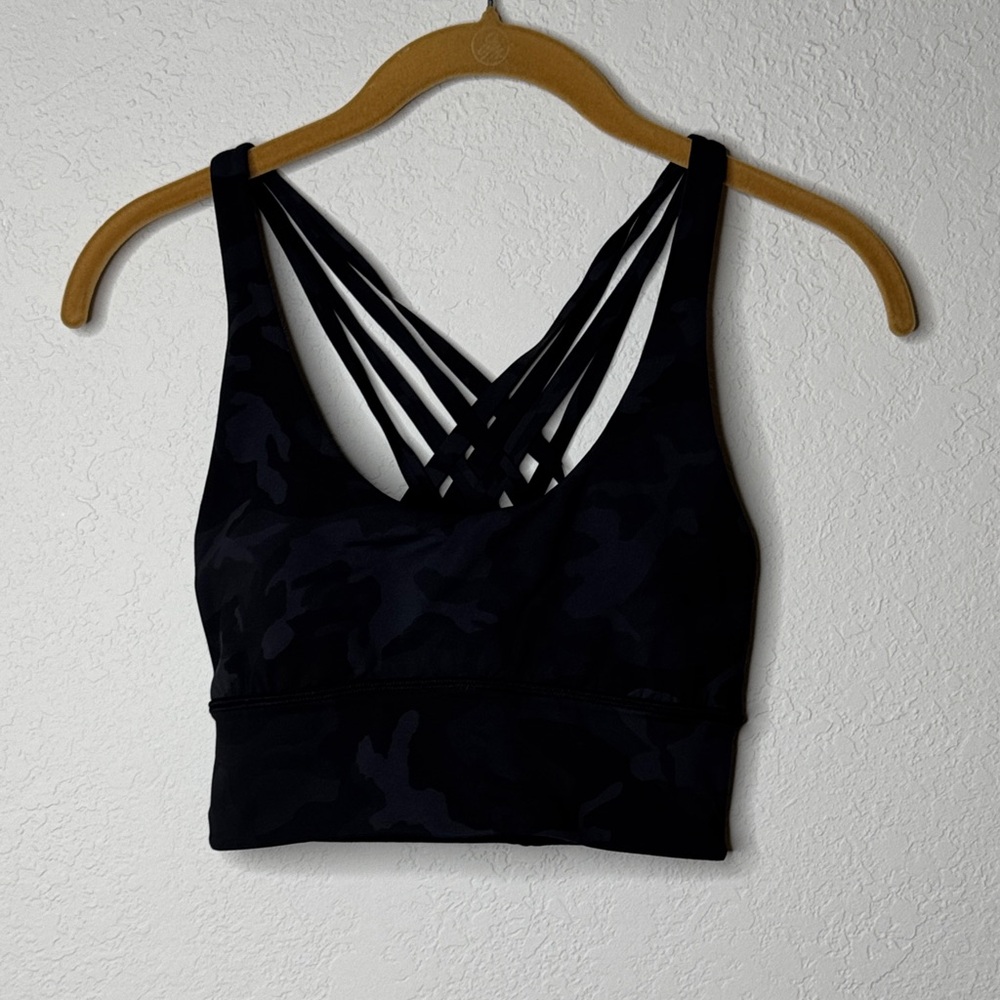 Lululemon- Size 4 Grey & Black Camo Sports Bra